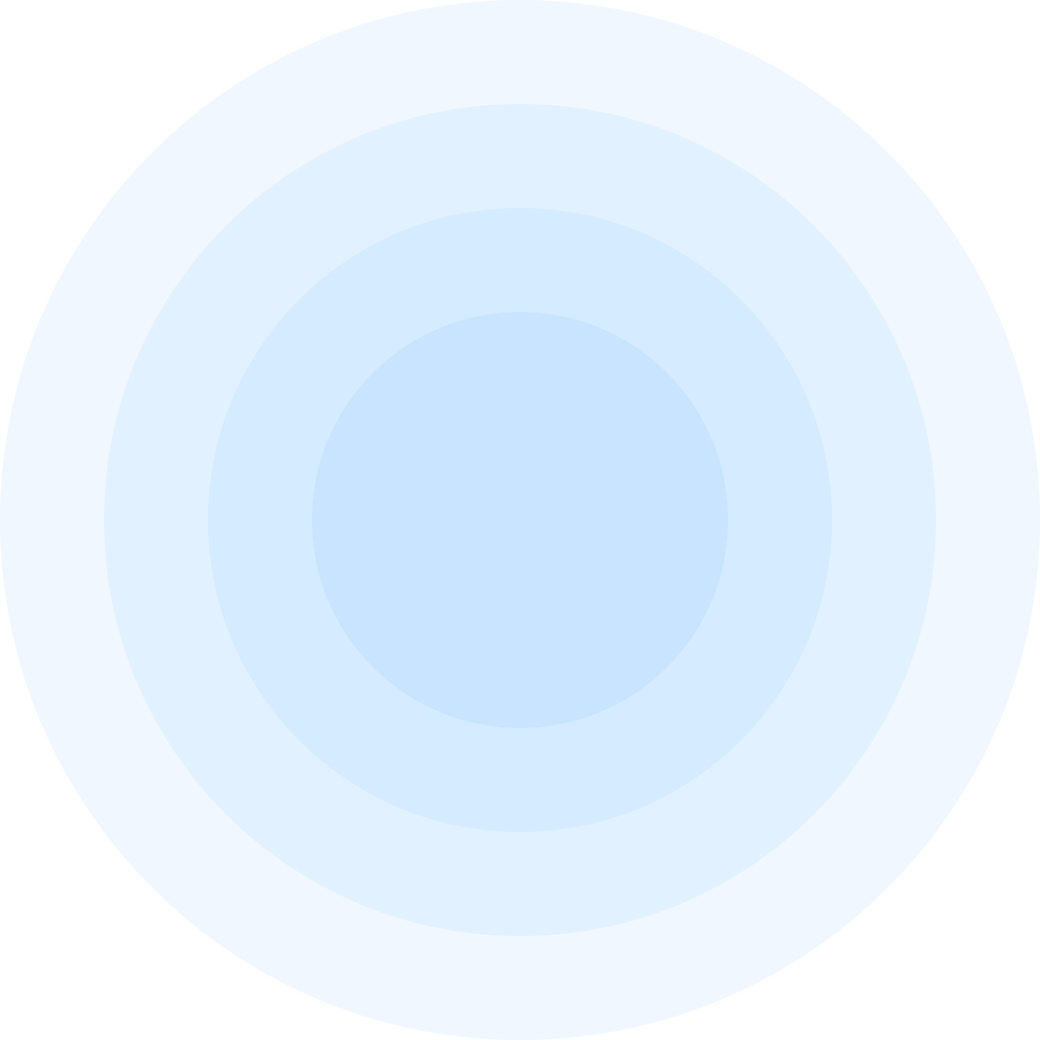 Bright blue concentric circles forming a target-like pattern on a black background.