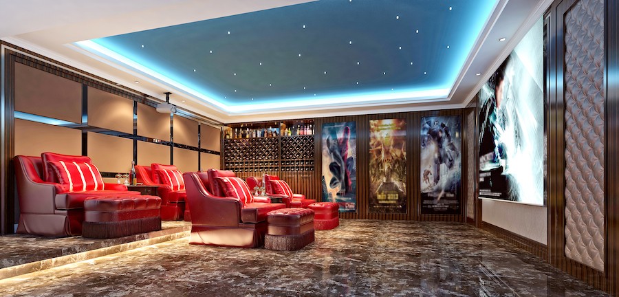 A luxury home theater.