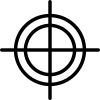 A simple black icon of a target or crosshair, representing precision or accuracy.